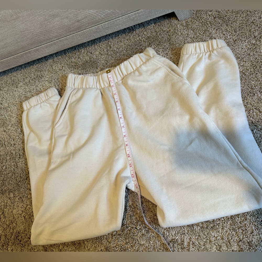 Zara Cream Elastic Waist Sweatpants - Picture 5 of 6